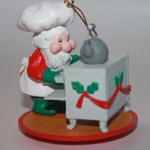 National Rennoc Santakins Chubby Santa My Baker Ornament Santa Bakes Cookies